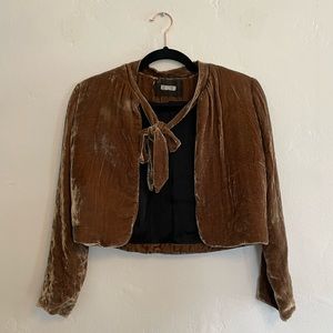 Brown Velvet Cropped Opera Jacket